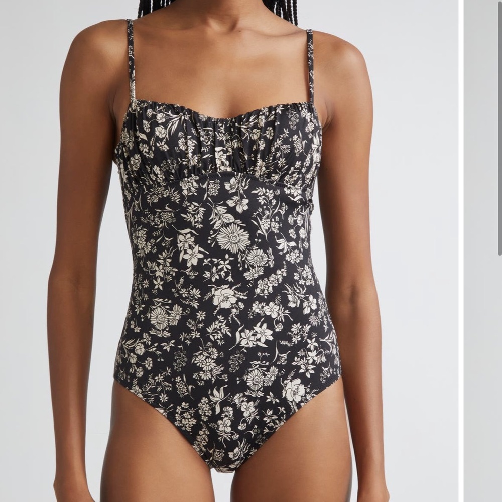 New Ulla Johnson Dalila Ruched Maillot One Piece Swimsuit LARGE